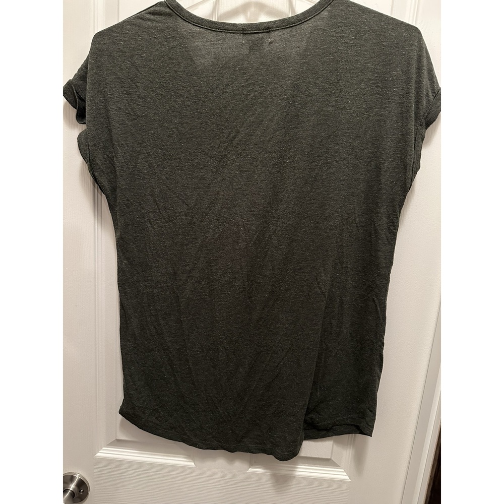 Old Navy L TALL Large LT Green Short Sleeve, V-Neck Soft, Thin, light weight - Picture 5 of 7